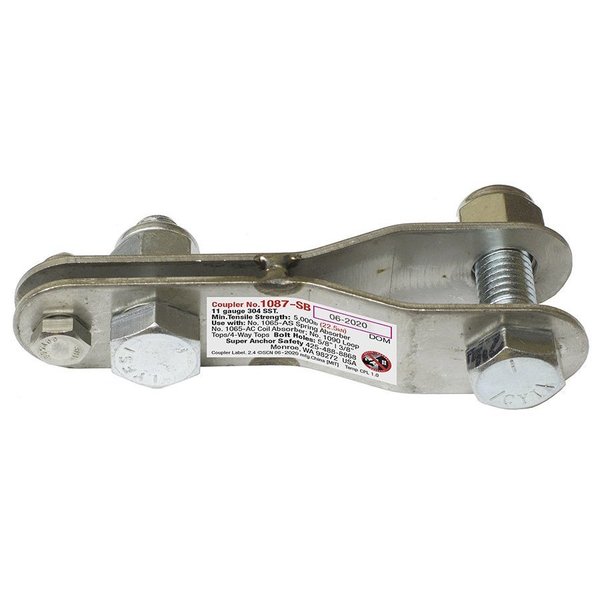 Super Anchor Safety 304sst Coupler Links 1065-AS Spring or 1065-AC Coil Energy Absorber to 1090 Loop Tops or 4-Way Top 1087-SB